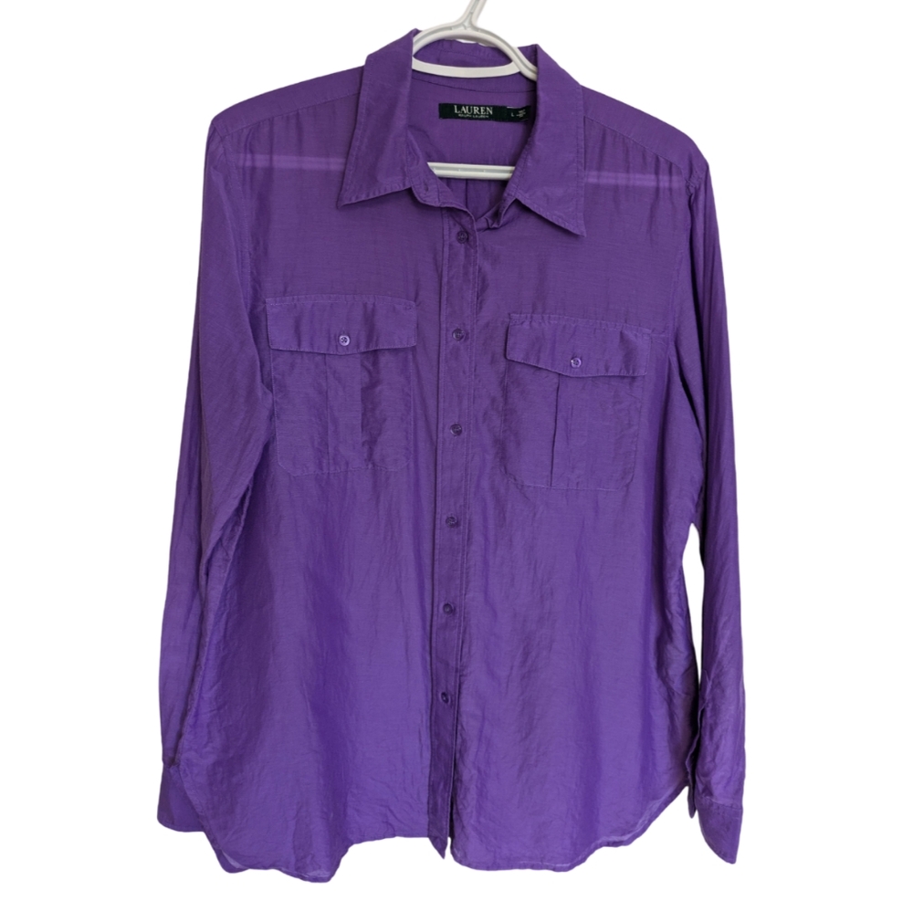 Women's Purple Button-Up Shirt